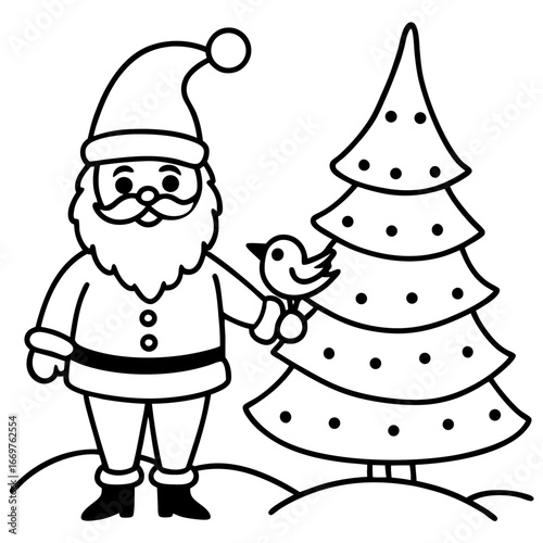 A joyful picture of three generations of Santa Claus: grandfather, father, and grandson