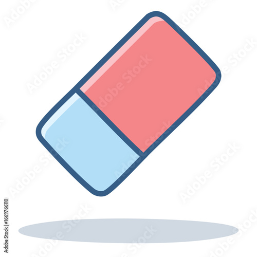 A professional and clean vector icon of an eraser, conveying a sense of precision and neatness.