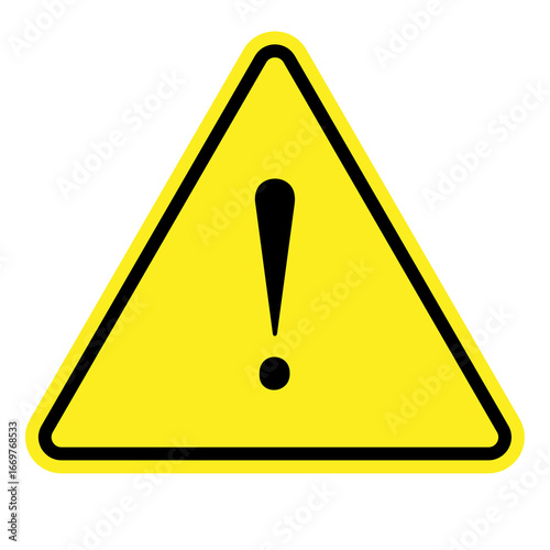 Foto Yellow warning triangle with exclamation mark png