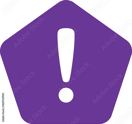 Purple exclamation mark warning symbol alert sign isolated vector vector