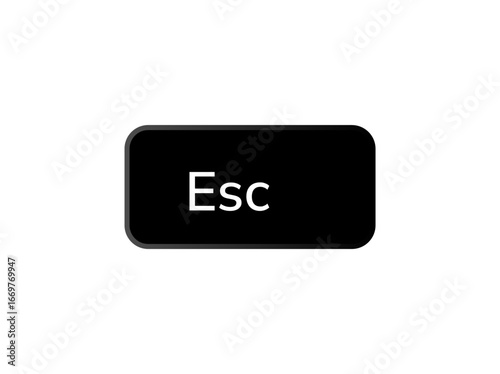 Black Escape Key Icon Button on Keyboard Vector