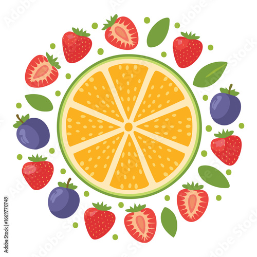 A simple line art illustration of a fruit, capturing the essence of a natural food source in a clean, accessible manner.