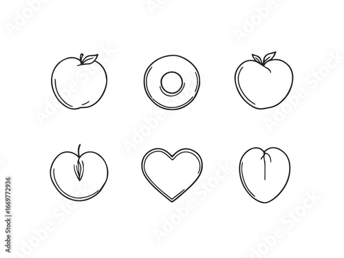 Peaches Clear Vision Simple Line Art
