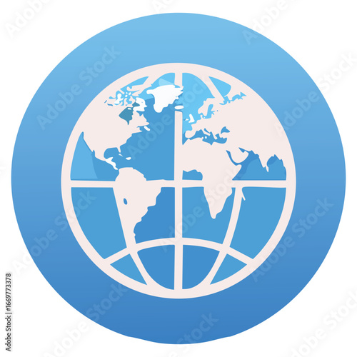 A simple line art illustration of a globe, capturing the essence of our planet in a clean, accessible manner.