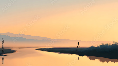 sunset over the lake