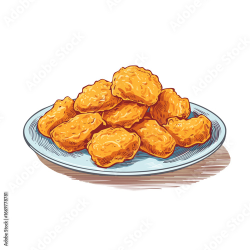 A plate full of chicken nuggets 1
