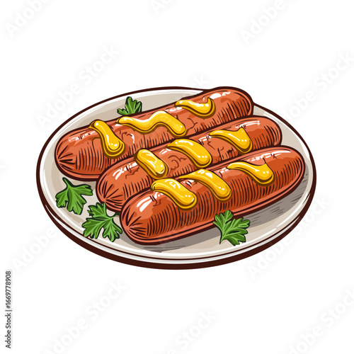 Cheese-stuffed sausages on a plate 