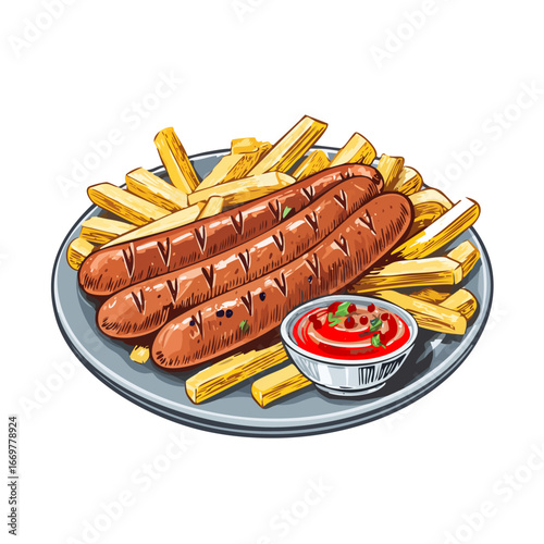 sausages seasoned with black pepper on a plate