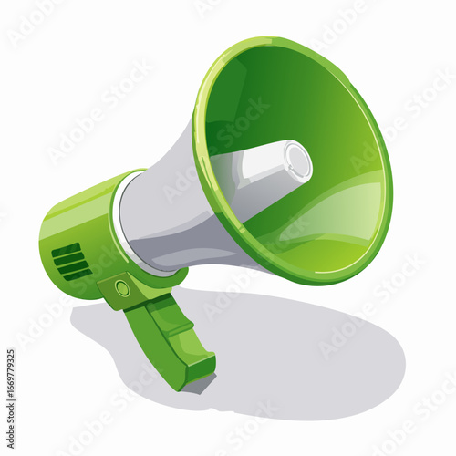 Green Megaphone for Public Announcements
