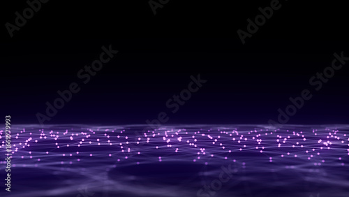 Wallpaper Mural Abstract technology perspective grid. Detailed wireframe landscape with lines on black background. Digital space with mesh. Concept connection big data. Futuristic technology backdrop. 3D rendering. Torontodigital.ca