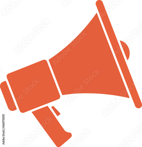 Orange megaphone icon announcing important news and promotions vector