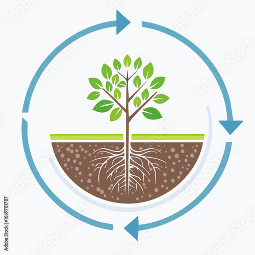 Tree illustration depicting the cycle of life and growth in nature