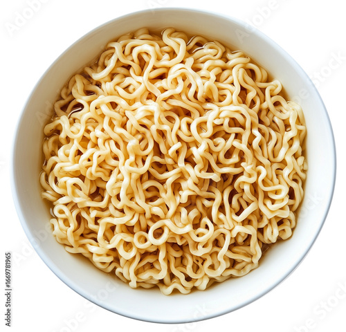bowl of cooked instant ramen noodles