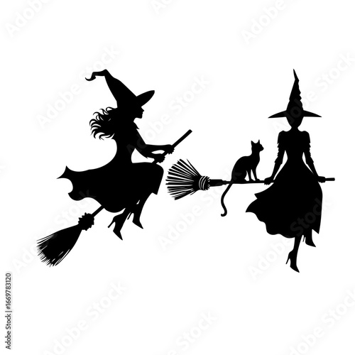 witch with broom