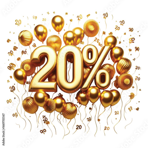 golden ballon design 20% discount