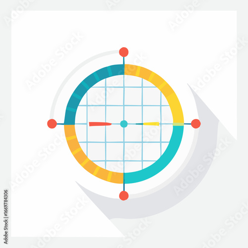 Circular Radar Target with Crosshairs and Data Segments
