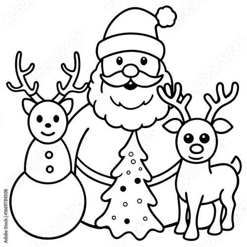 santa claus and reindeer