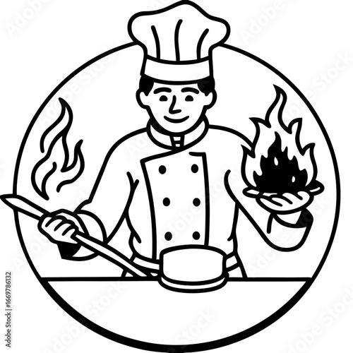 chef with a cup of coffee