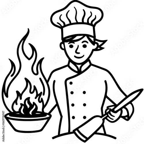 chef with a tray