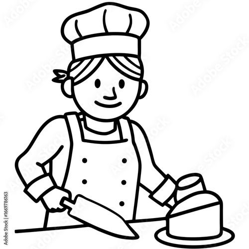 little chef with a spoon