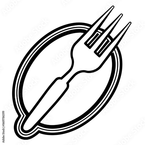 vector illustration of a fork