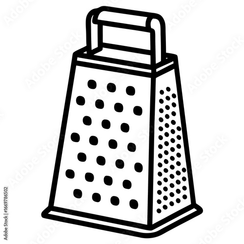 A gleaming stainless steel grater, isolated and ready for use on a clean white background