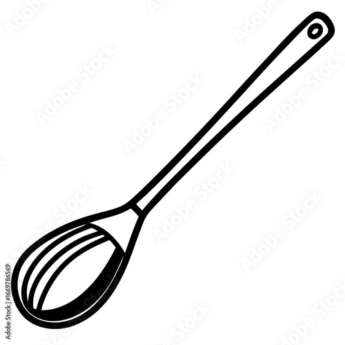 Isolated shot of a single wooden spoon against a clean white background