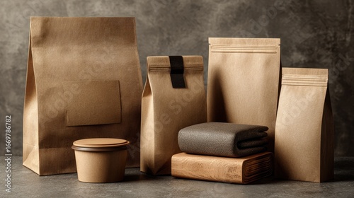 Brown Kraft Paper Product Packaging Mockup.