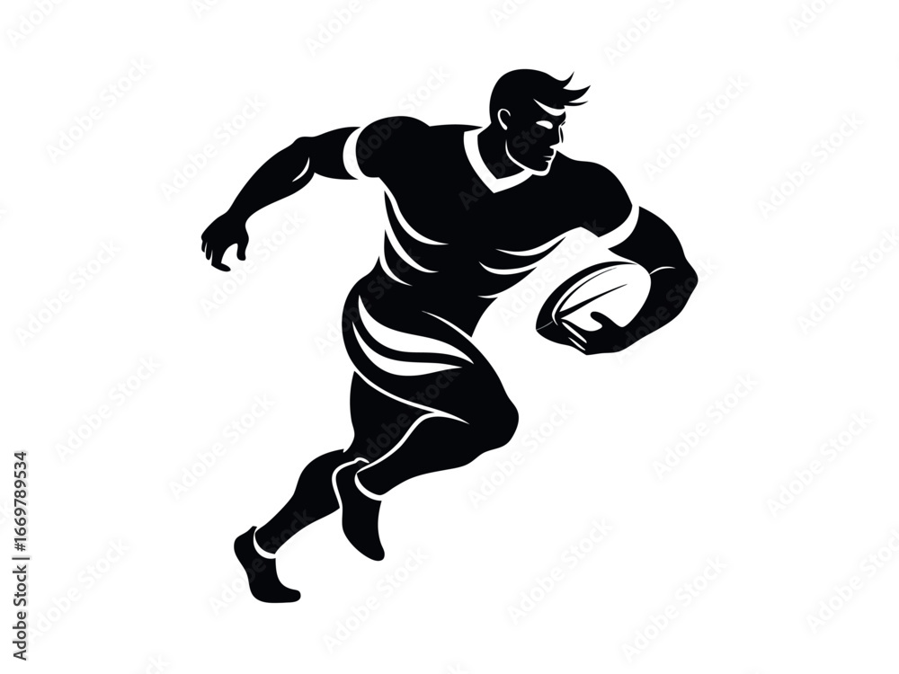 Fototapeta premium Rugby player running with the ball