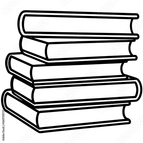 A pile of colorful, aged books stands isolated against a clean background, ready to be read