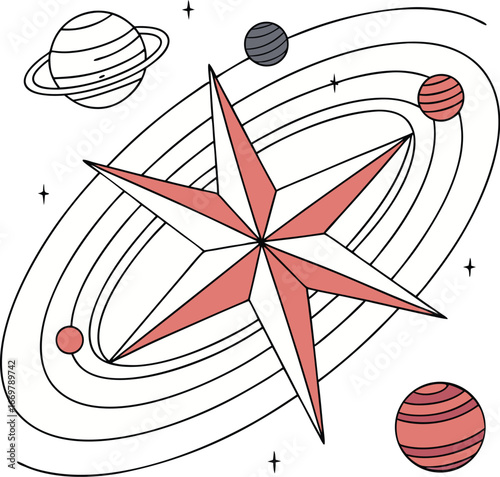 Minimalist Decorative Star Symbol Vector