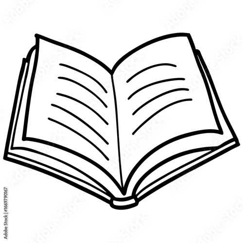 An open book vector illustration showing a colorful array of words, symbols, and knowledge flowing from its pages