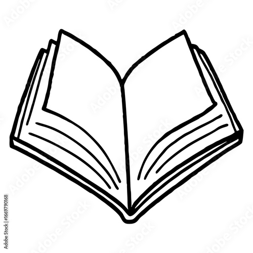 An open book vector illustration with pages that are isolated on a white background