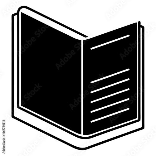 Digital computer servers in a black case with an open book reader showing a new web technology system