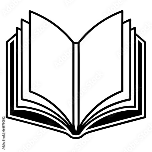 Open book with blank pages vector illustration on a white background