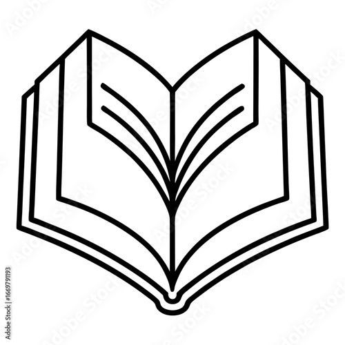 Open old book with heart shaped pages on a white surface, a symbol of the love of reading and knowledge