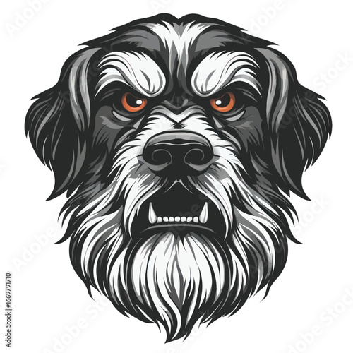  Aggressive Bulldog Head Mascot Illustration | Spiked Collar Canine Vector Art