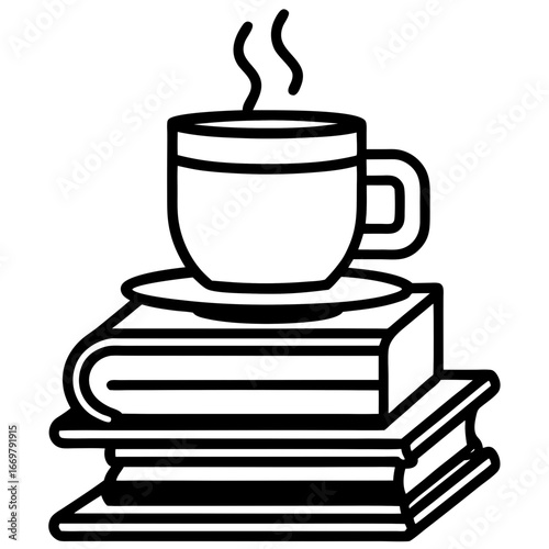 Enjoy your hot cup of coffee with books, a delicious cake, and other delectable food and drinks, a perfect morning beverage