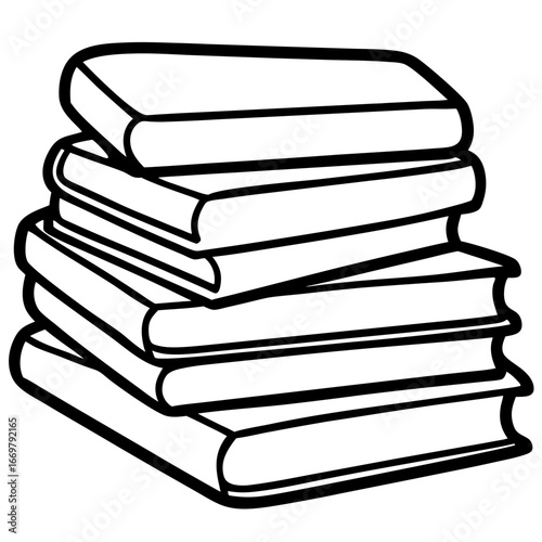 stack of books isolated