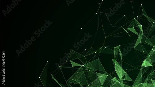 Vector business futuristic backdrop. Network connection structure cyberspace with moving particles. Big data visualization. Abstract cyber security background.