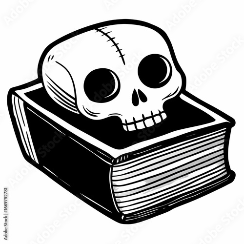 A classic pirate skull and crossbones symbol for danger or death