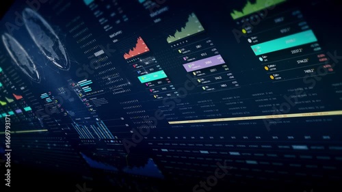 Dynamic data visuals for business info graphics, animated charts, and data-driven insights for a business meeting mock-up. Explore the world of trading, stock exchanges, and crypto