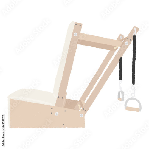 Wooden Pilates Equipment Illustration