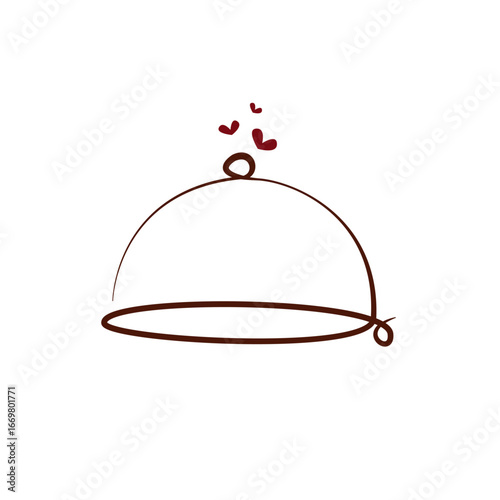 restaurant cloche on a white background