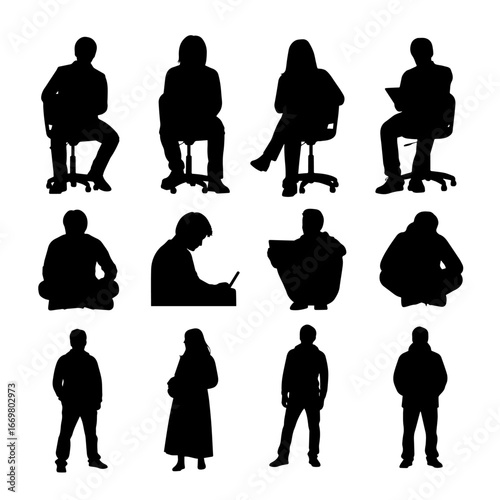 vector silhouettes of people