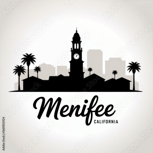 Menifee California Skyline Silhouette — A Fast-Growing Inland Empire City Vector Illustration