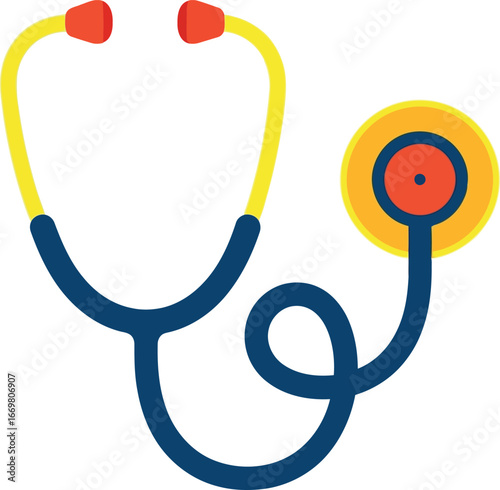 Cute cartoon stethoscope medical tool healthcare icon illustration vector