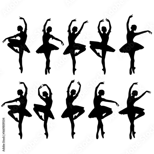 silhouettes of ballet dancers