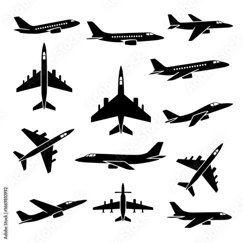 set of airplane icons