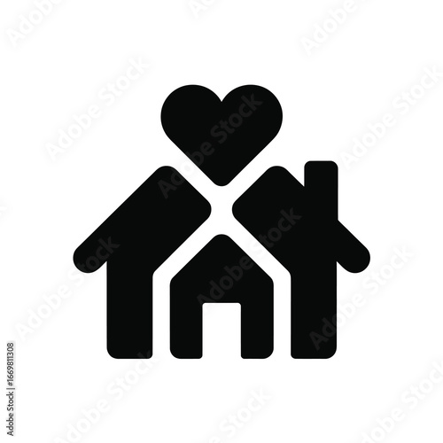 Cherished home heart symbol for family love real estate and community support